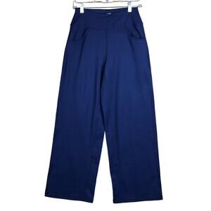 Promover Womens Pants Blue Wide Loose Yoga Casual Lounge Athleisure S